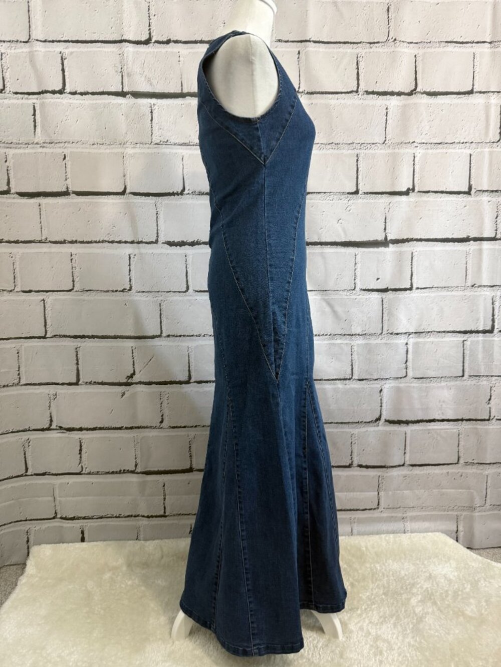 NWT House of Harlow 1960 Paneled Denim Maxi Dress XS - Picture 4 of 14